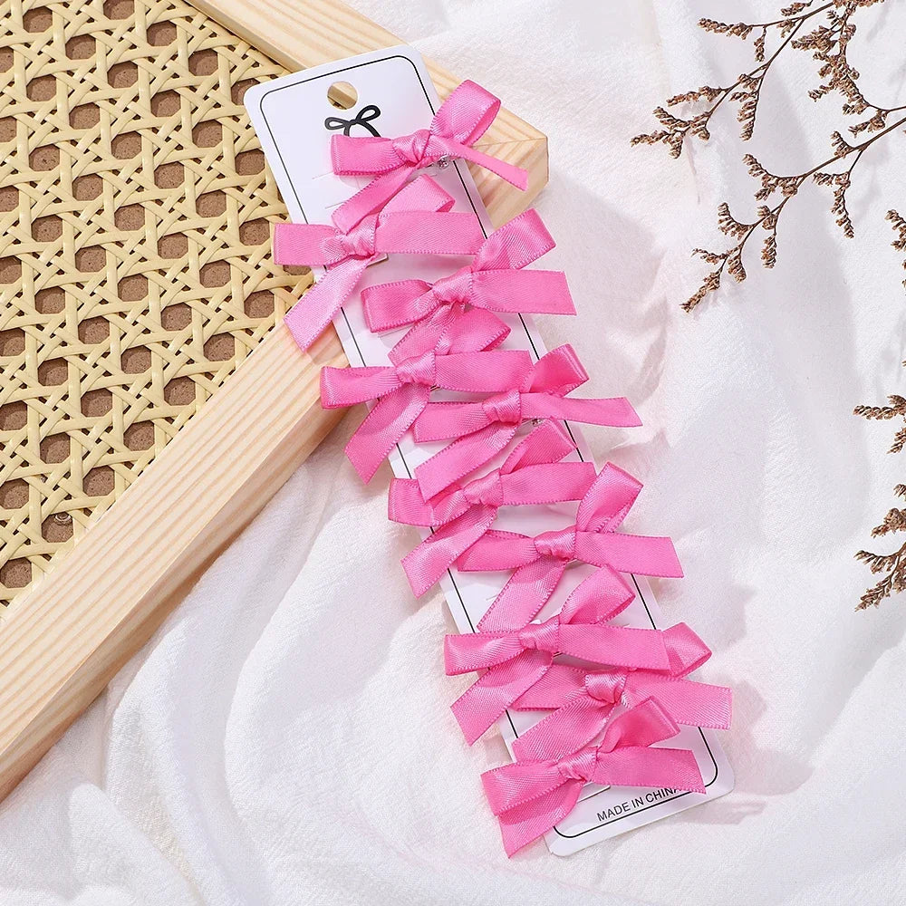 Wholesale Kids Sweet Solid Mini Bowknot Hair Clips Baby Girls Ballet