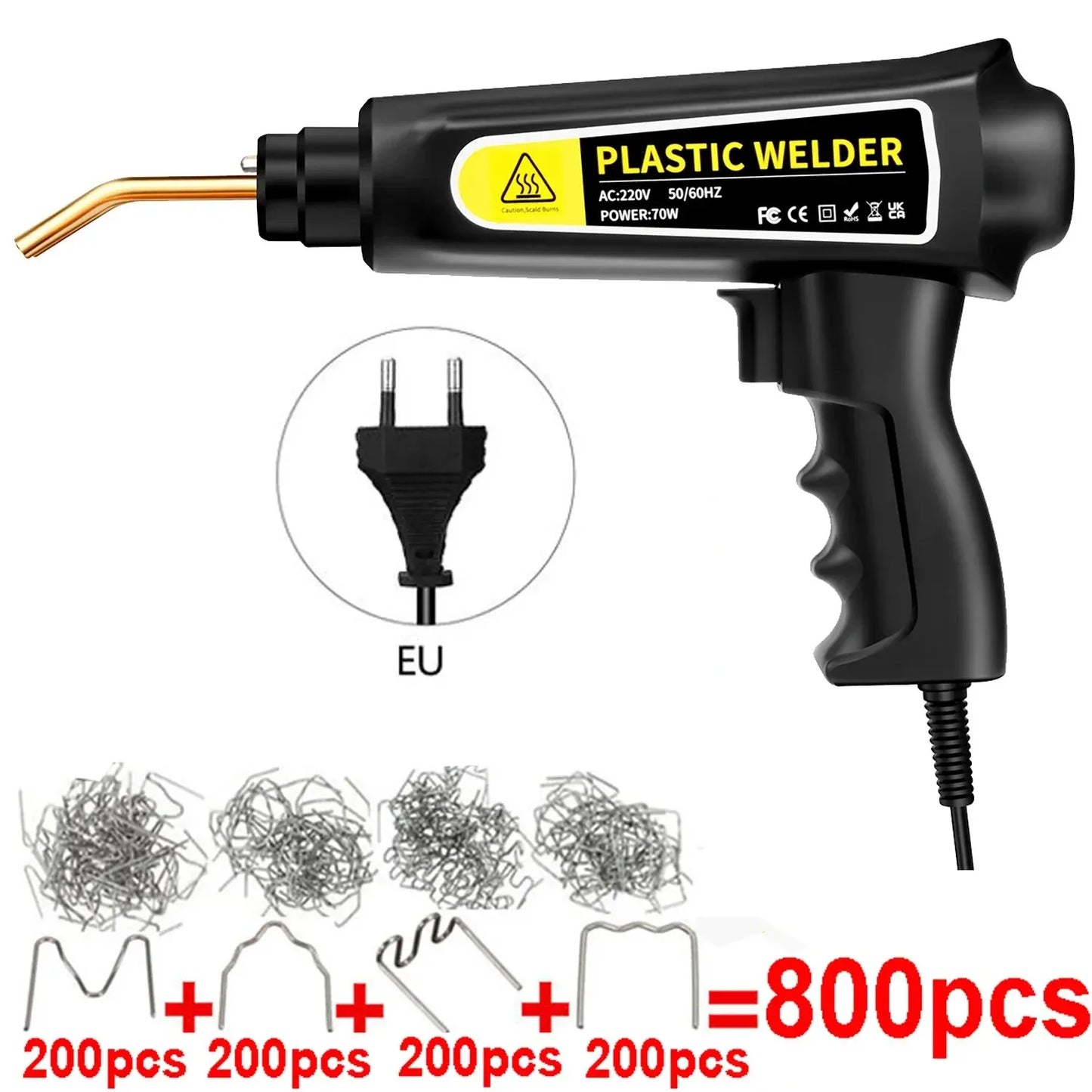 New Heat Gun Plastic Welding Machine Bumper Soldering Iron Staples Bumper Repair Car Tools Kit HOT Stapler Plastic Welder Peaceful Pleasures Health and Wellness 220V with 800Pcs