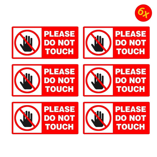 2x4 Inch Do Not Touch Warning Sign Label Stickers Decals 6 Pcs Per Pack Peaceful Pleasures Health and Wellness Default Title