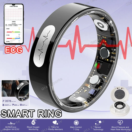AI ECG Smart Ring – Heart Rate, Blood Pressure & Sleep Monitor Health Smart Ring Peaceful Pleasures Health and Wellness