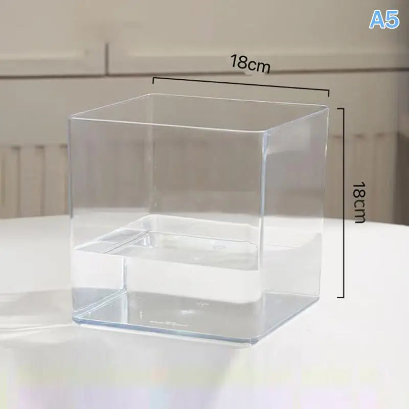 Transparent Acrylic Plant Pot | Square & Round Bonsai Planter