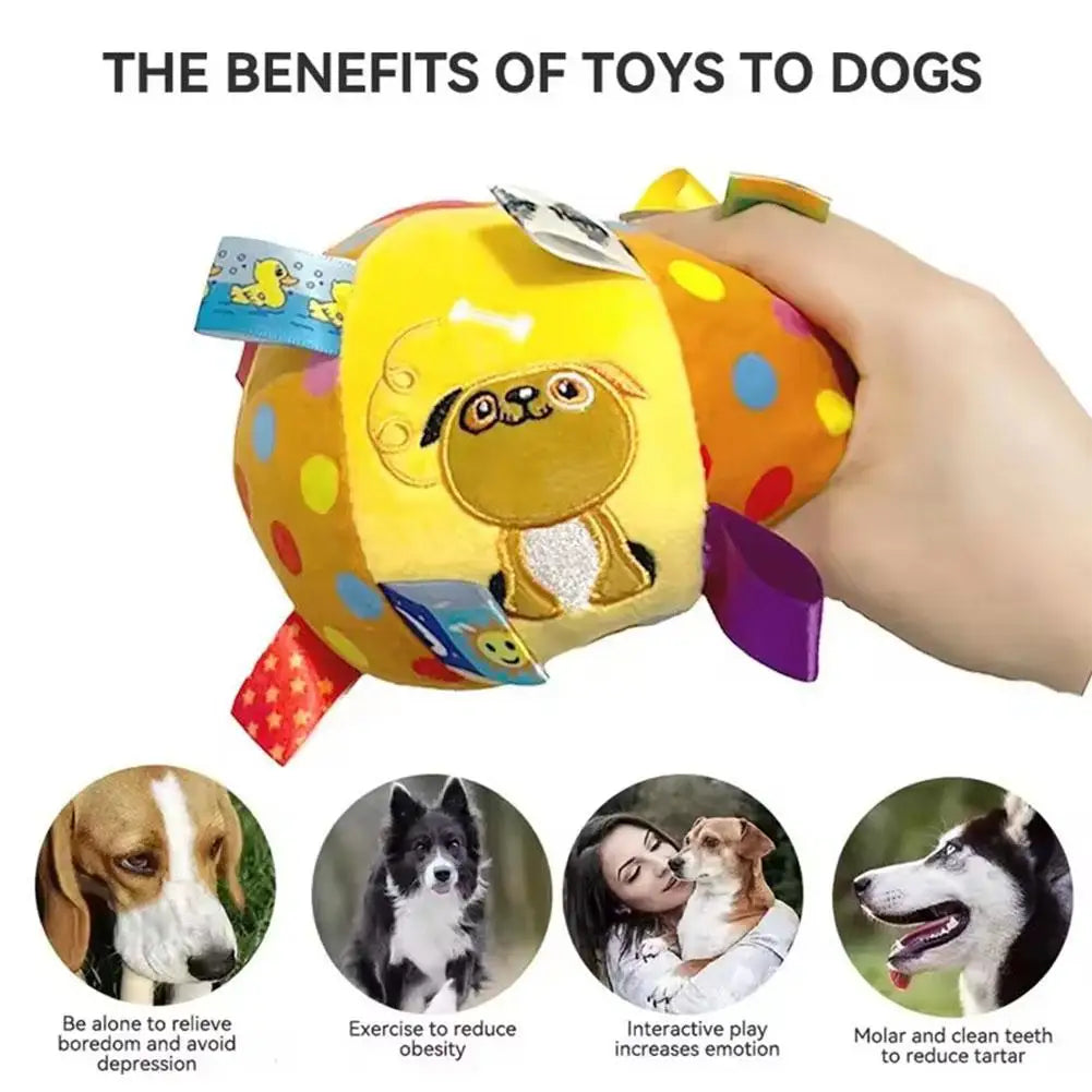 High Quality Plush Dog Toys Multifunctional Molar Interaction Dog Sound-making Toy Ball Relieve Boredom Pet Sounding Bell Ball Peaceful Pleasures Health and Wellness