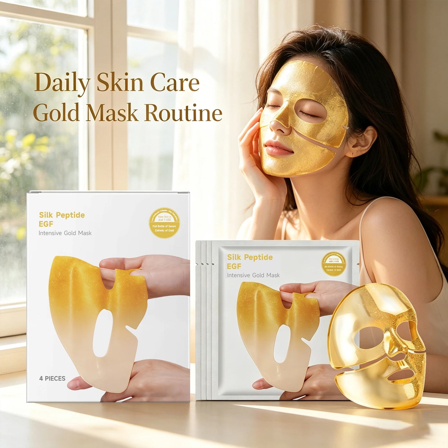 Collagen Intensive Gold Mask Moisturizing Sculpted Facial Contour Soothing Skin Discomfort Enhance Skin Radianc Firm Face Mask Peaceful Pleasures Health and Wellness