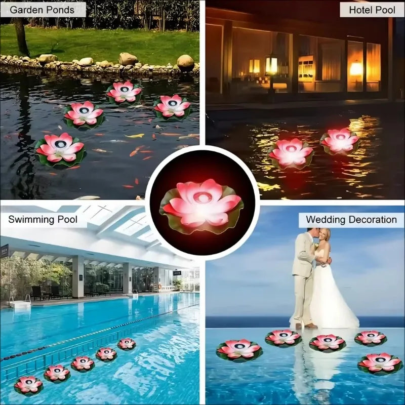 Solar Floating Lotus LED Lamp – Pond, Garden & Fish Tank
