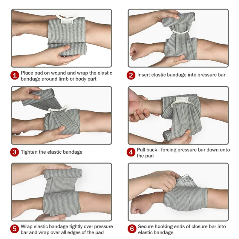 4/6-inch Outdoor Training Hemostatic Bandage Wound Dressing Emergency Bandage Vacuum Plus Compression Tactical Bandage Peaceful Pleasures Health and Wellness