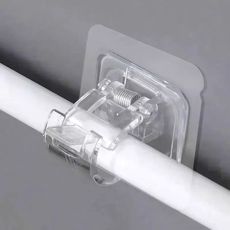 No-Drill Curtain Rod Hooks 10-Pack | Adhesive C-Type Brackets