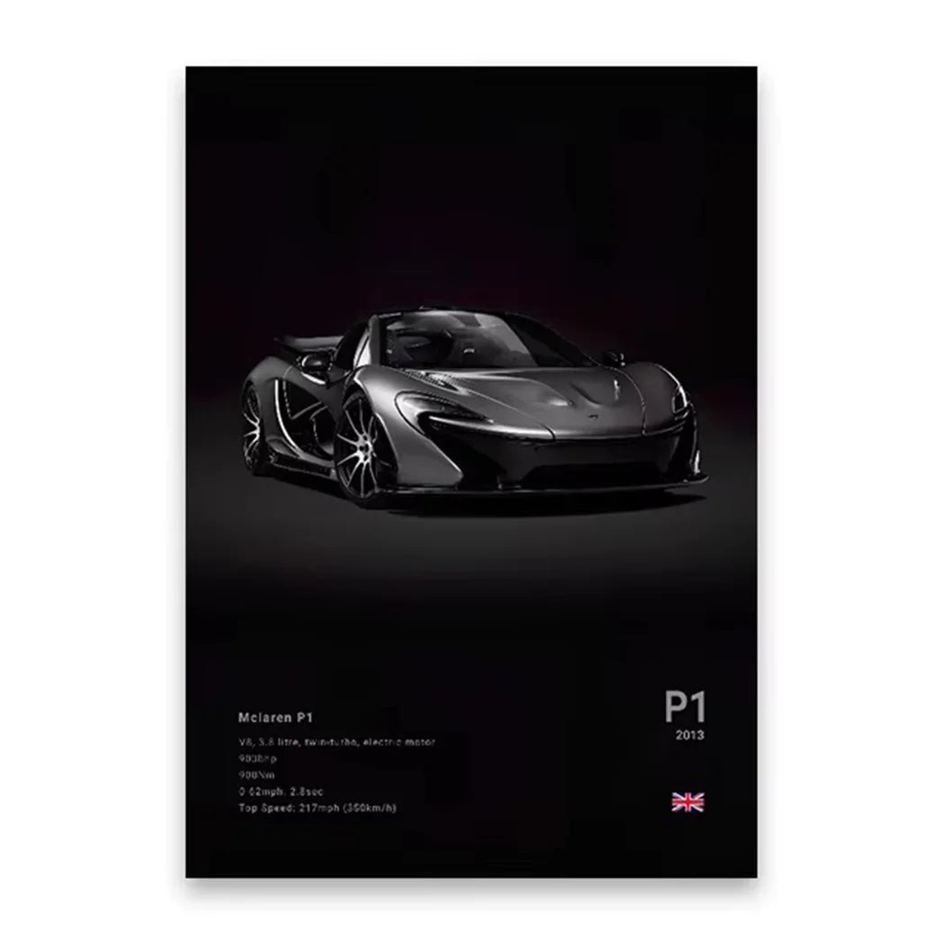 Famous Cars 918 GT3 G63 STO SLS Canvas Wall Art Print Poster Modern Home Decor Unframed Birthday Gift for Car Enthusiasts Peaceful Pleasures Health and Wellness Style 9 30x40cm