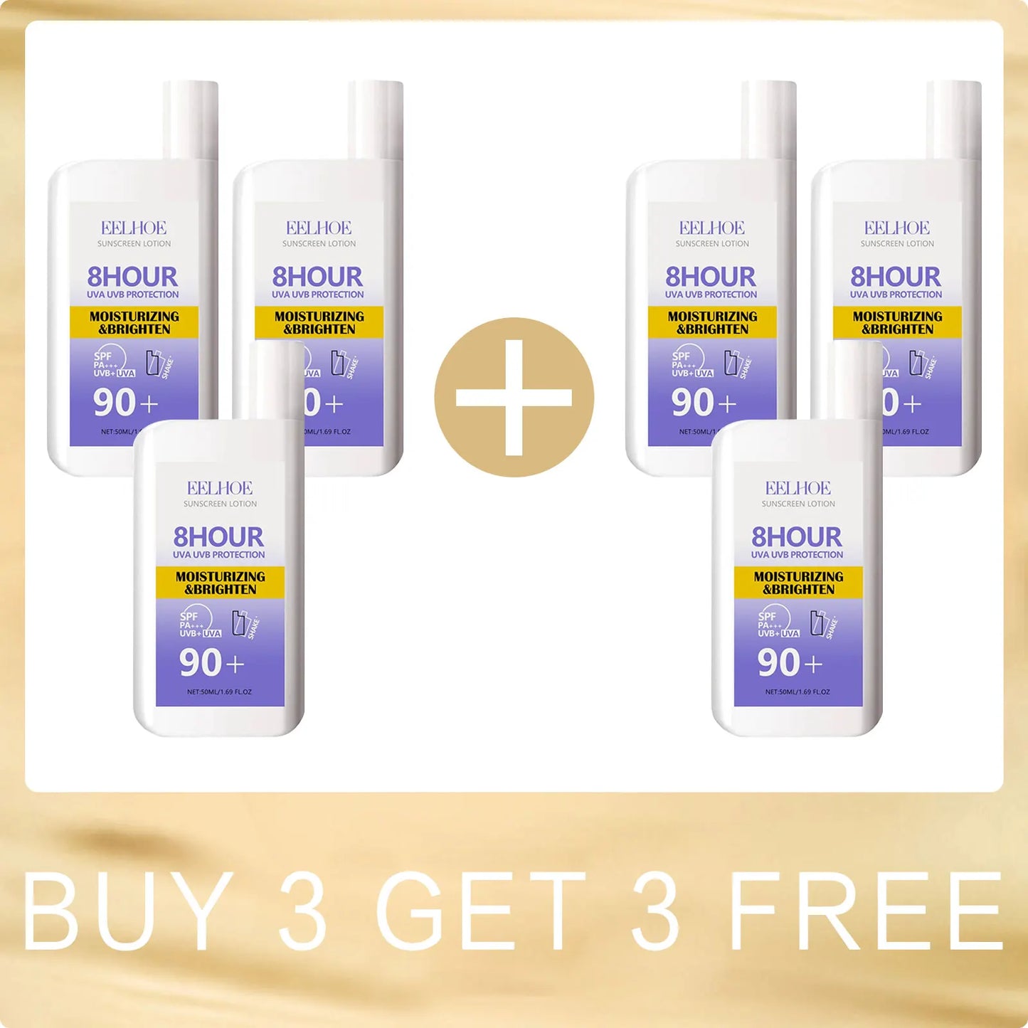 EELHOE SPF 90 UV Sunscreen Cream – Moisturizing, Pore-Minimizing