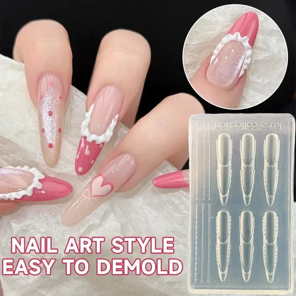 3D Button Butterfly Key Lock Silicone Nail Molds Nails Charms Reusable Clear Resin Molds Art Nail Stamping DIY Manicure Art Tool Peaceful Pleasures Health and Wellness