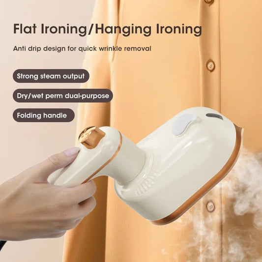 Mini Portable Travel Iron Dual Steam and Dry Electric Fast Heating Rotating Water Spray Gentle on Clothes Peaceful Pleasures Health and Wellness