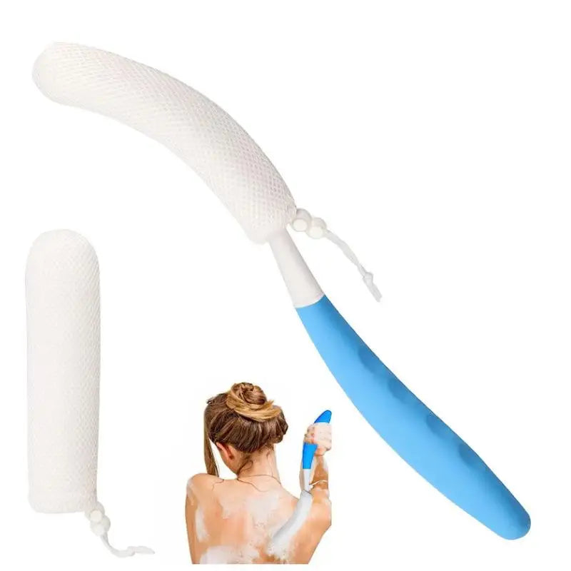 1 Pcs Bath Soft Back Scrubber Brush Bath Shower Scrubbing Mesh Brush With Handle Exfoliating Scrub Massager Bath Supplies Peaceful Pleasures Health and Wellness