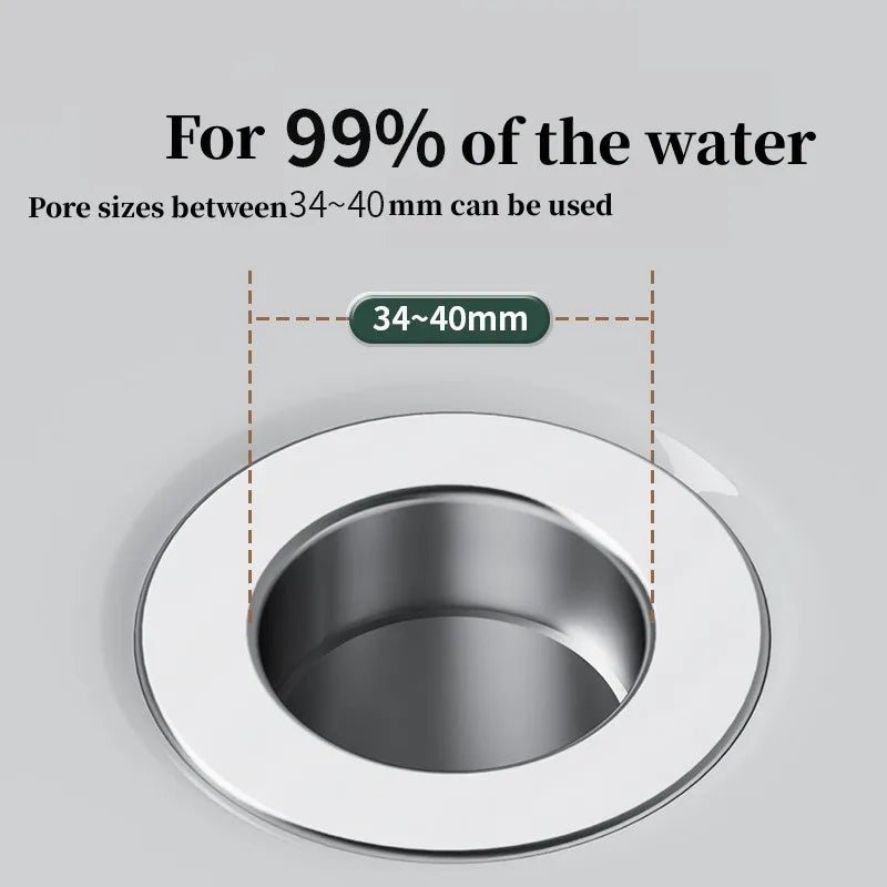 Stainless Steel Pop-Up Drain Stopper | Hair Catcher & Odor Guard