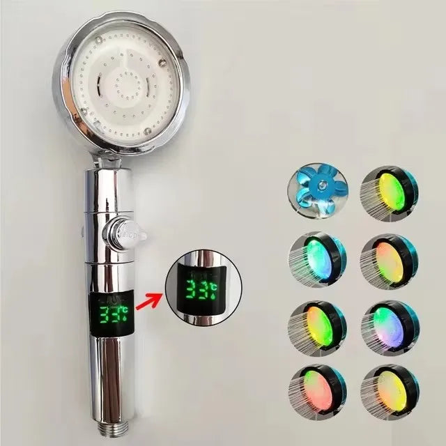 LED Color-Changing Anion Handheld Shower Head | Rainfall SPA