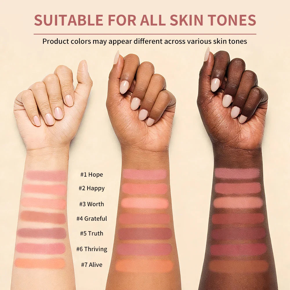 Lakerain Soft Poke Matte Blush Fresh Silky-smooth Skin Finish Long Lasting Luminosity Moisturizing Natural Matte Bouncy Blusher Peaceful Pleasures Health and Wellness
