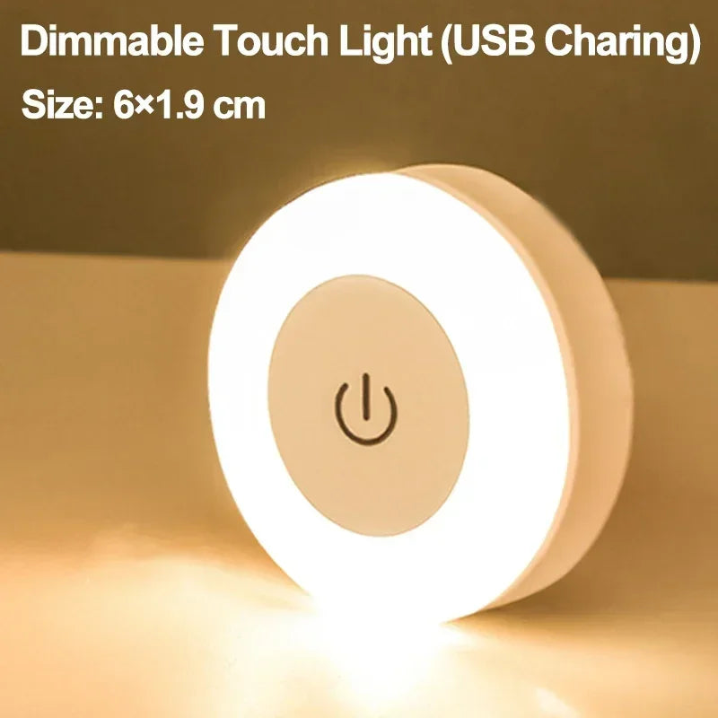 LED Touch Night Light USB Rechargeable | 3-Mode Dimmer Lamp