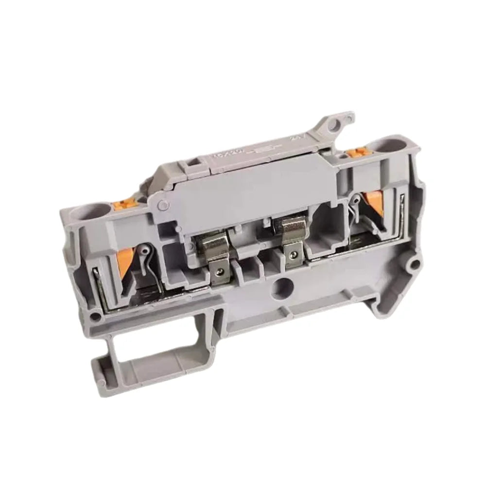 10Pcs PTC4-HESI Fush Terminal Block Disconnect Lever Push-in Connector Din Mount with 5x20mm 0.5A-10A Fuse PTC 4-HESI Peaceful Pleasures Health and Wellness PTC4-HESI Gray Without fuse