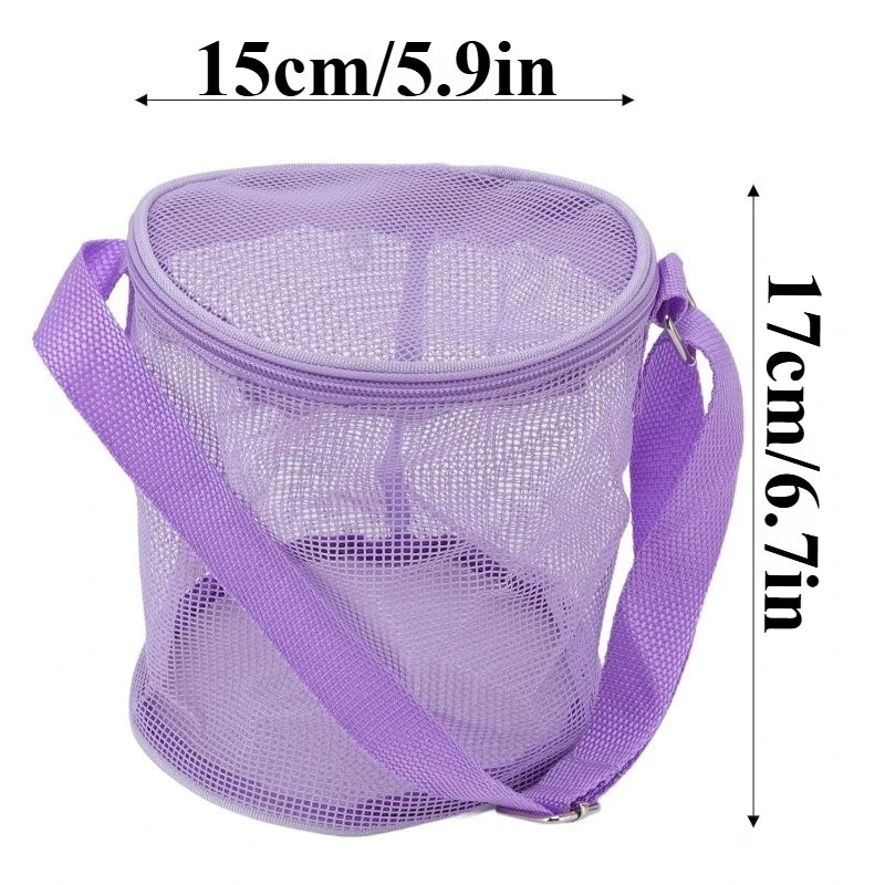 Colorful Mesh Beach Bag – Foldable Shell & Toy Storage