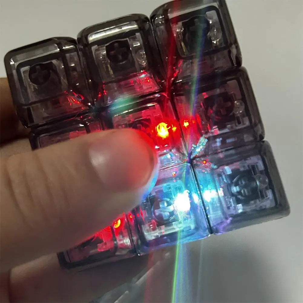 Light-Up 9-Button Fidget Keychain | Keyboard Key Toy Gift
