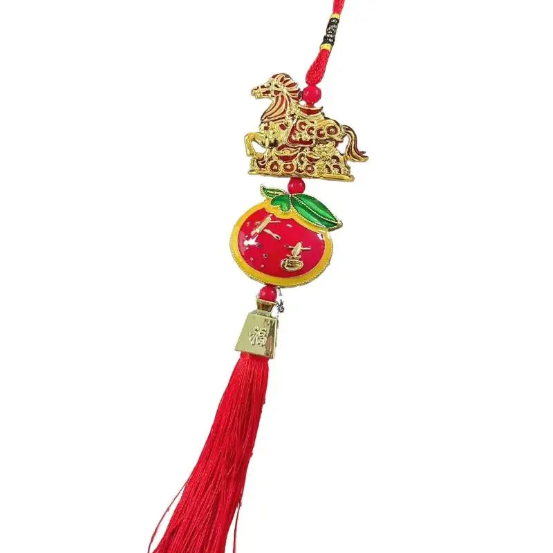 2026 Year of the Horse Lucky Red Gold Pendant | Chinese New Year
