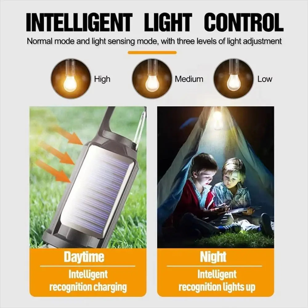 Solar USB Rechargeable LED Camping Lantern | Dimmable