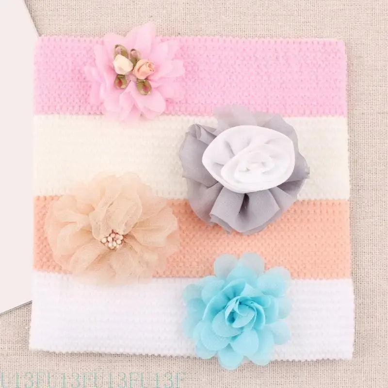 Kids Fabric Flower Headbands 4-Pack | Baby Girls Hair Accessories
