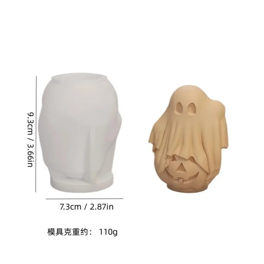 DIY Ghost Candle Silicone Mold Halloween Cute Monster 3D Handmade