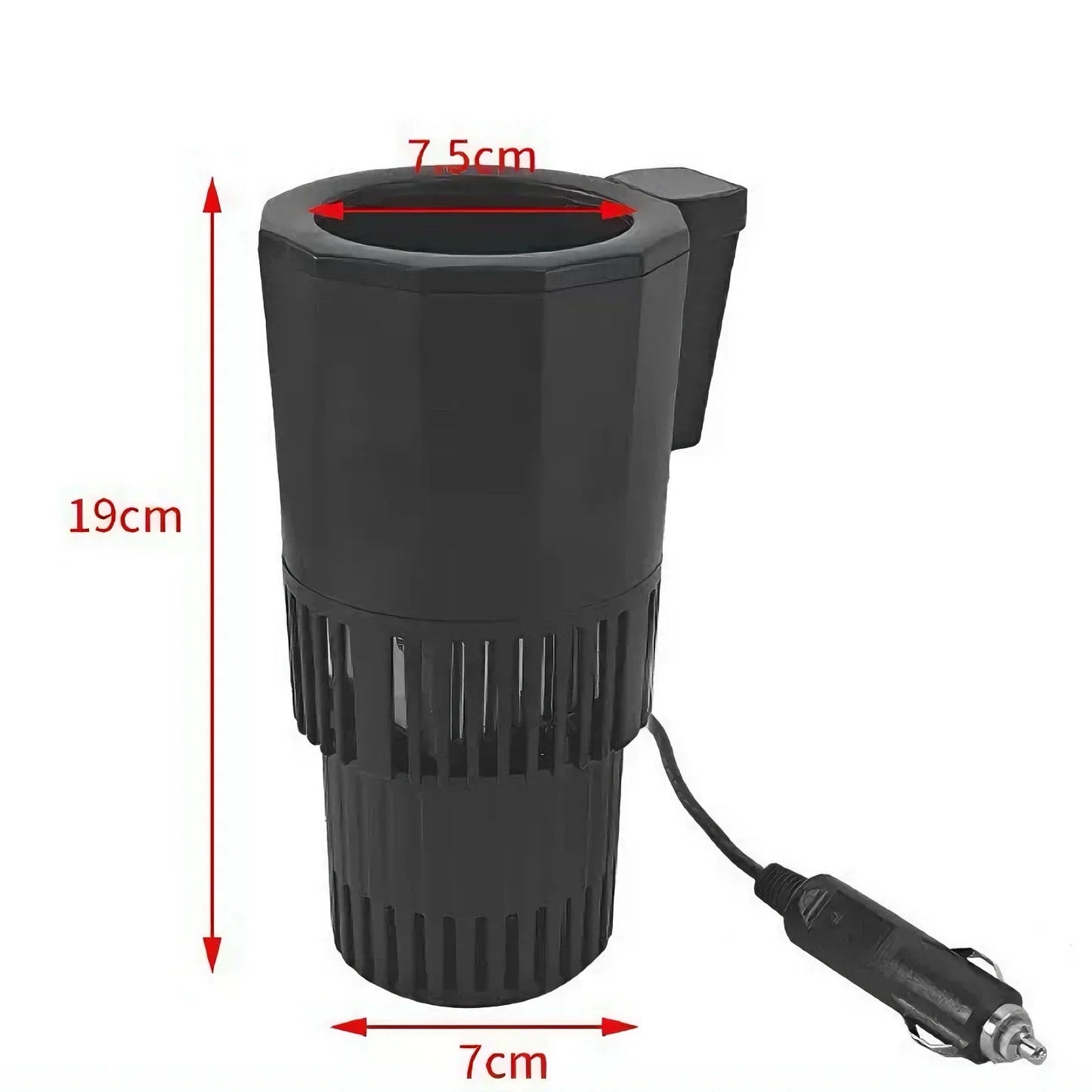 Car Smart Heating Cooling Cup Holder Digital Display 2-in-1 Temperature Control Touch Control 12V/24V Auto Drink Warmer Cooler Peaceful Pleasures Health and Wellness