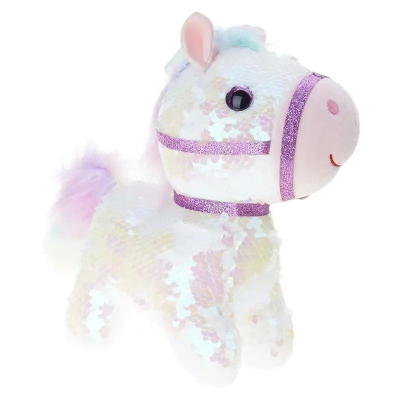 Sequined Plush Bear & Horse Stuffed Animal Desk Toy for Kids