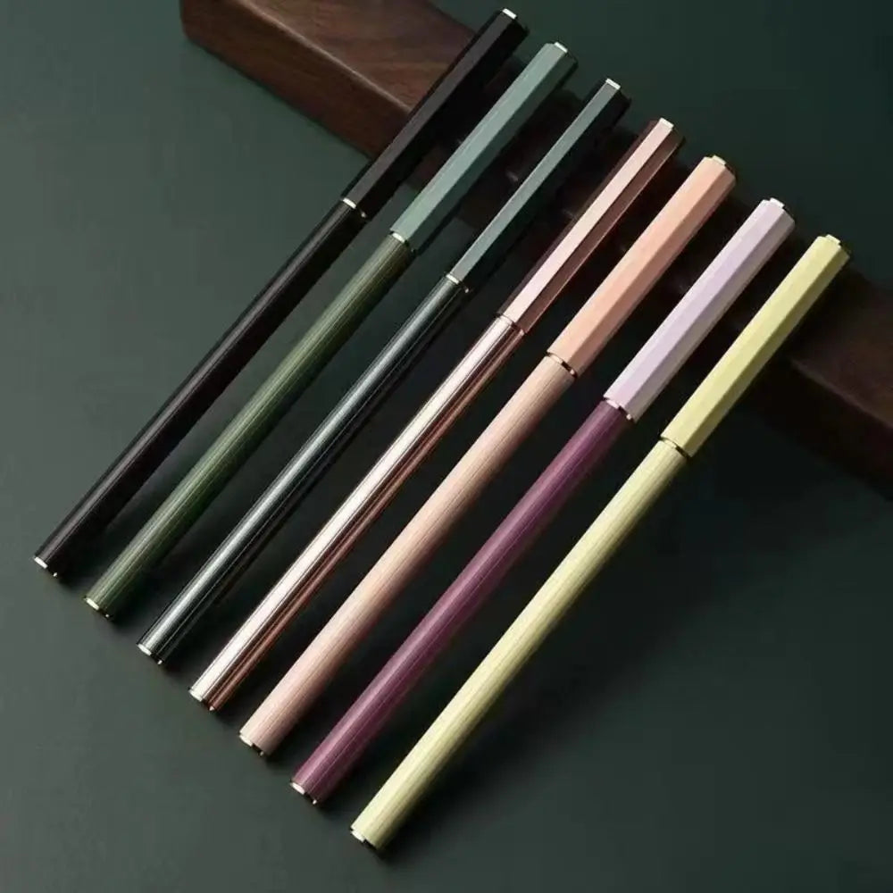 Soft Morandi Calligraphy Brushes Metal Rod Weasel Hair Regular Script Brush Reusable Practice Calligraphy Pen-type Brush Writing Peaceful Pleasures Health and Wellness