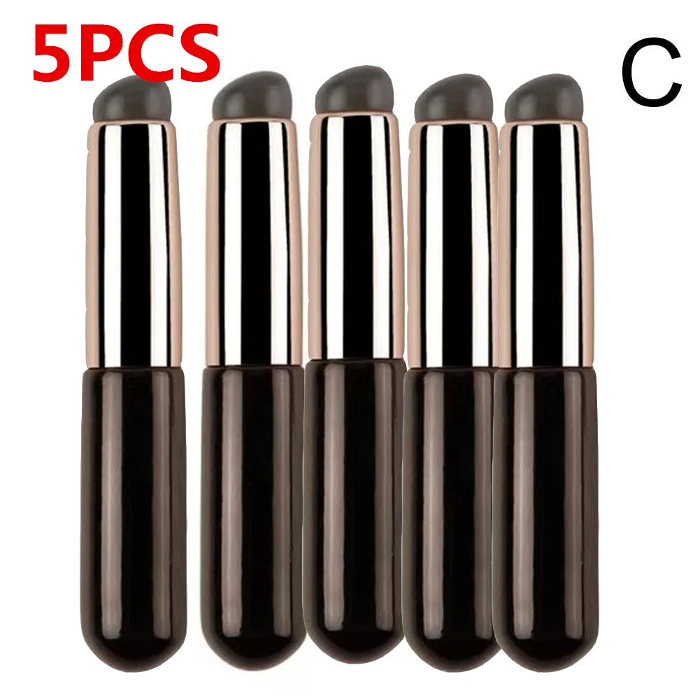 Silicone Lip Brush With Cover Cap Concealer Brush Like Fingertips Q Soft Lipstick Makeup Brushes Round Head No Broken Peaceful Pleasures Health and Wellness C-5PCS