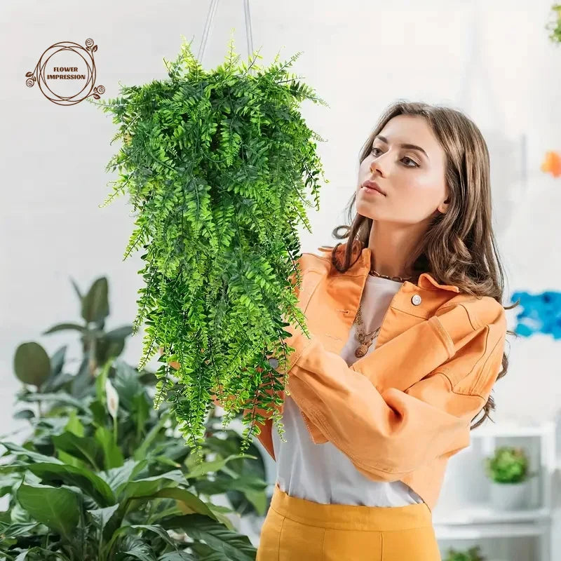 Artificial Hanging Fern Vine Garland | Fake Greenery Decor