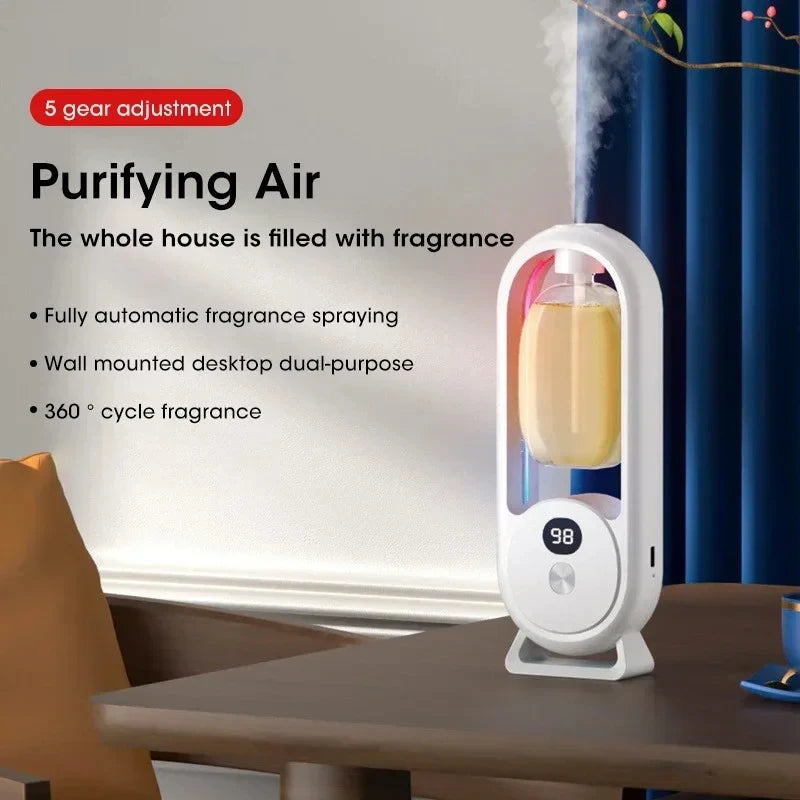 Automatic Home Fragrance Machine Essential Oil Diffuser Nebulizer Perfume Scent Machine for Kitchen and toilet deodorization Peaceful Pleasures Health and Wellness