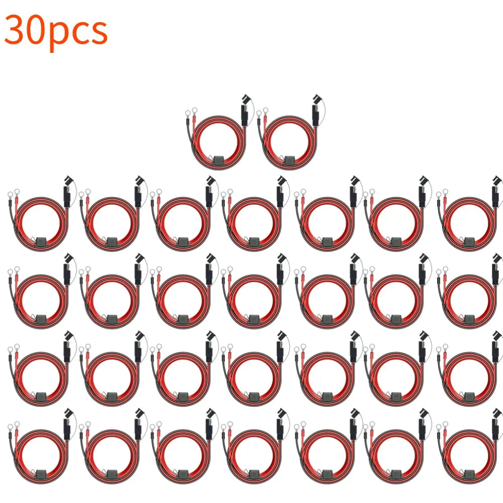 Motorcycle Battery Charger Adapter with SAE Extension Cable Peaceful Pleasures Health and Wellness 30pcs