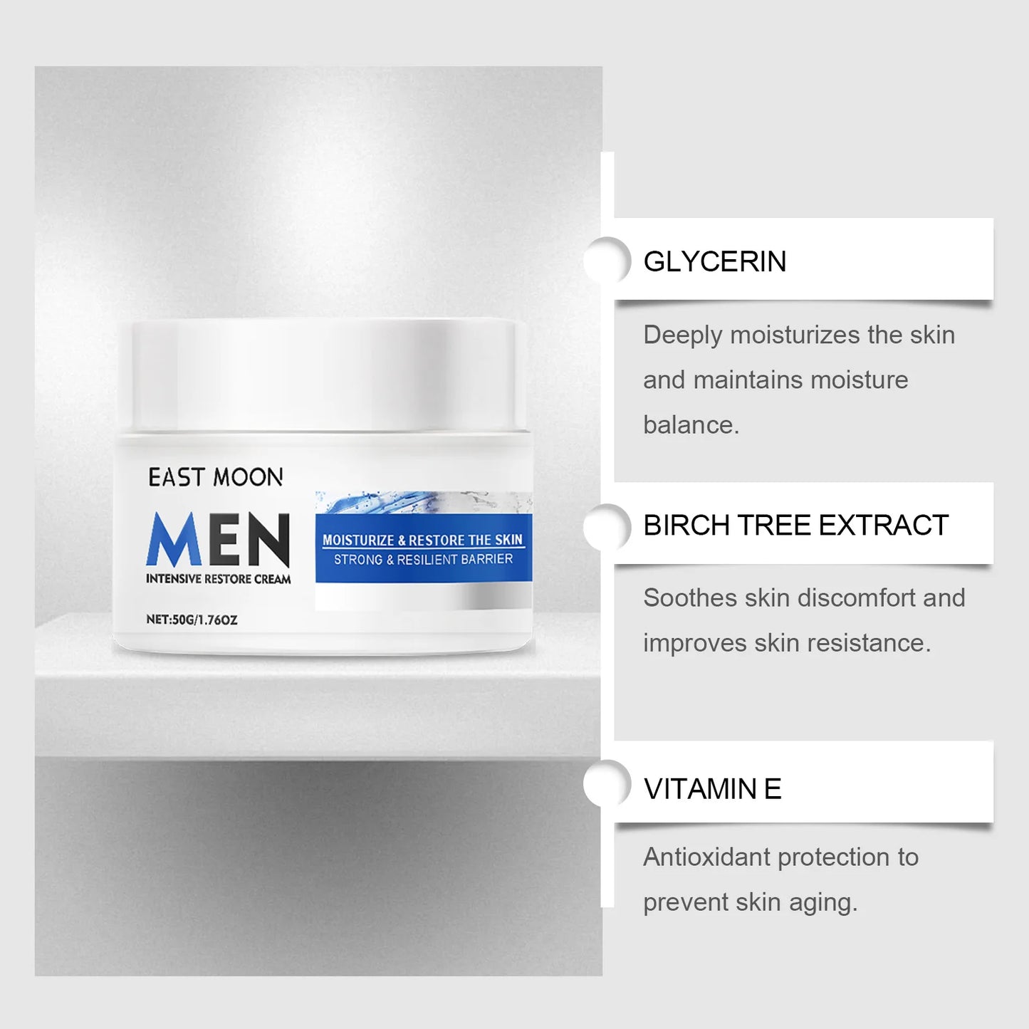 Men's Moisturizing Cream Facial Care Hydrating & Nourishing Dry Skin Care Improves Dryness & Dullness Daily Moisturizer Peaceful Pleasures Health and Wellness