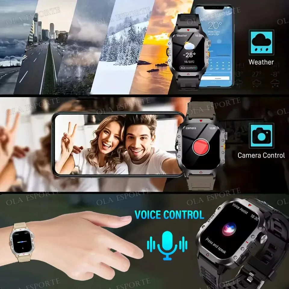 Military GPS Smart Watches For Men Flashlight Waterproof Outdoor Sport Tracker Bluetooth Call Smartwatch Man Women 2025 Pk h12 Peaceful Pleasures Health and Wellness
