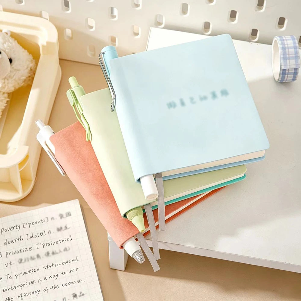 Portable Square Notebook Leather Surface Thickened 108 Sheets Student