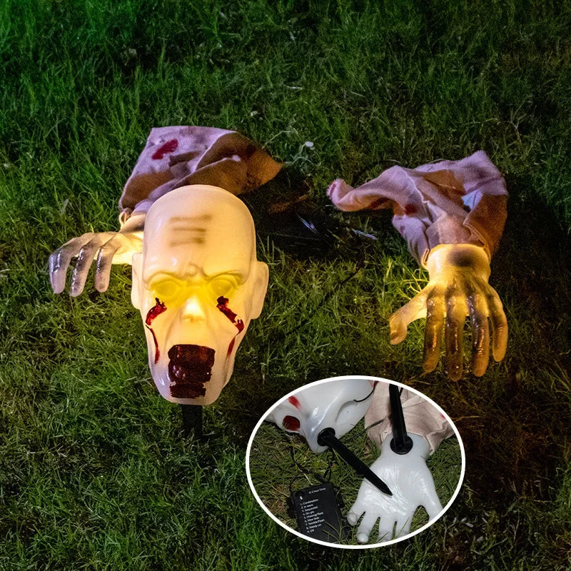 Halloween Glowing Skeleton Ground Plug Decoration | Warm Light