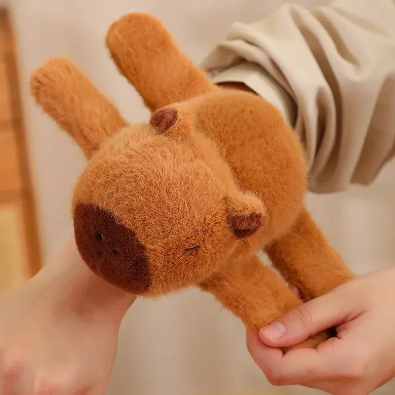 Capybara Plush Snap Ring Wristband | Fun Kids Slap Bracelet Gift