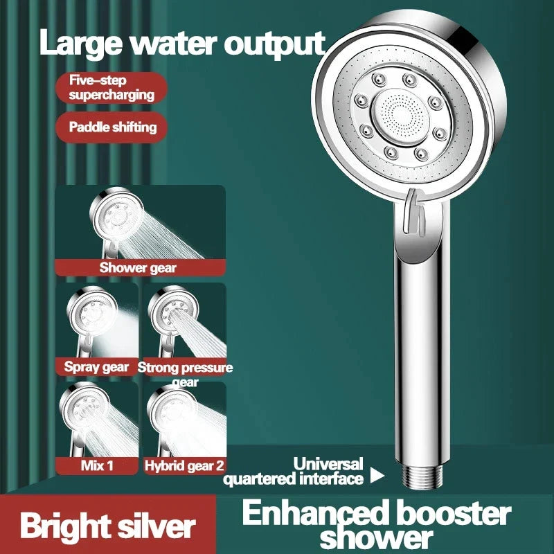 5-Mode High Pressure Handheld Shower Head Set | Water Saving