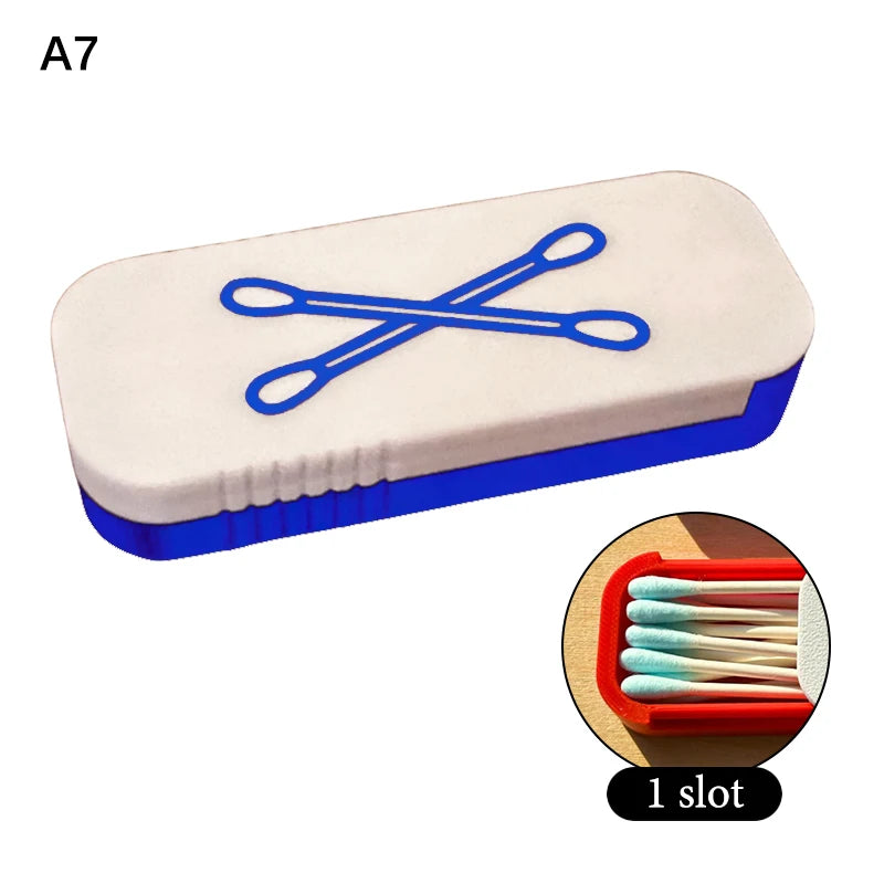 Mini Sliding Cotton Swab Storage Box – Dustproof Travel Case Swab Storage Case Peaceful Pleasures Health and Wellness A7