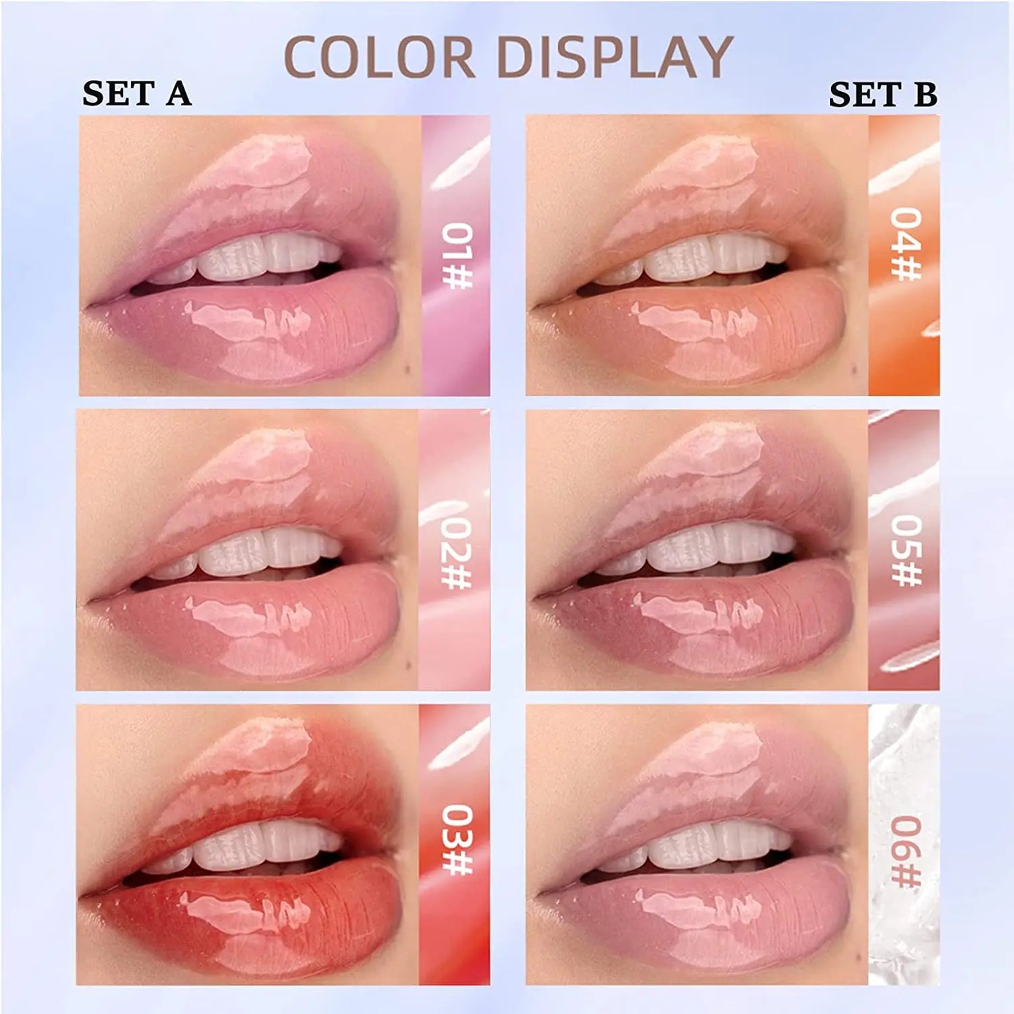 QIBEST 3Pcs/Set Watery Lip Gloss Lipstick Long Lasting Makeup Not Fade Lip Glaze Kit Gifts Maquiagem Beauty For Women Lipgloss Peaceful Pleasures Health and Wellness