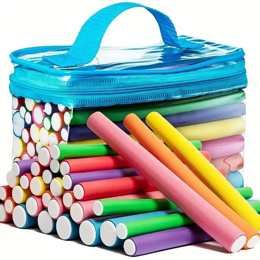 42pcs/Set Flexible Curling Rods Hair Twist Flexi Rods Hair Curlers Set Twist Foam Hair Rollers DIY No Heat Hair Rods Rollers Peaceful Pleasures Health and Wellness