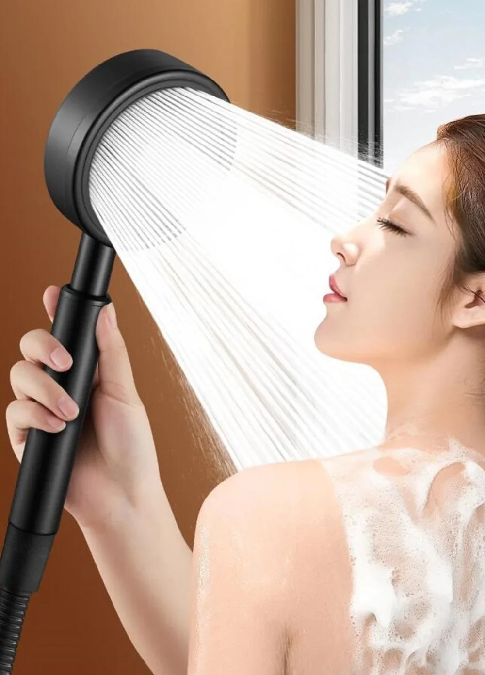 High Pressure Handheld Rainfall Shower Head – Water Saving