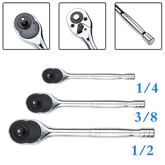 1/4" 3/8" 1/2" Drive Ratchet Wrench – Quick-Release Reversible Ratchet Wrench Set Oasis Select