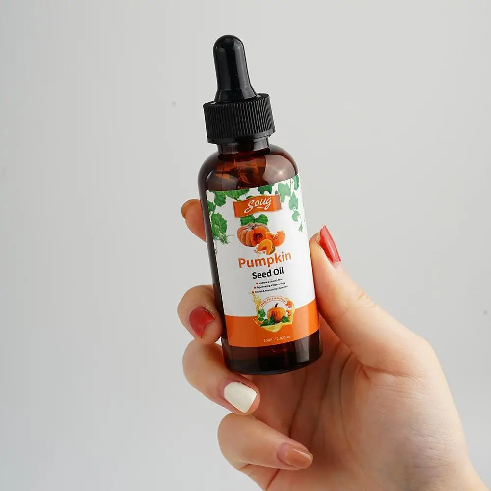 1/2/3Pcs Hair Care Serum Pumpkin Seed Essential Oil Nourishing Hair Enhancer Thicker Improve Split Hair Rough Hair Care Peaceful Pleasures Health and Wellness