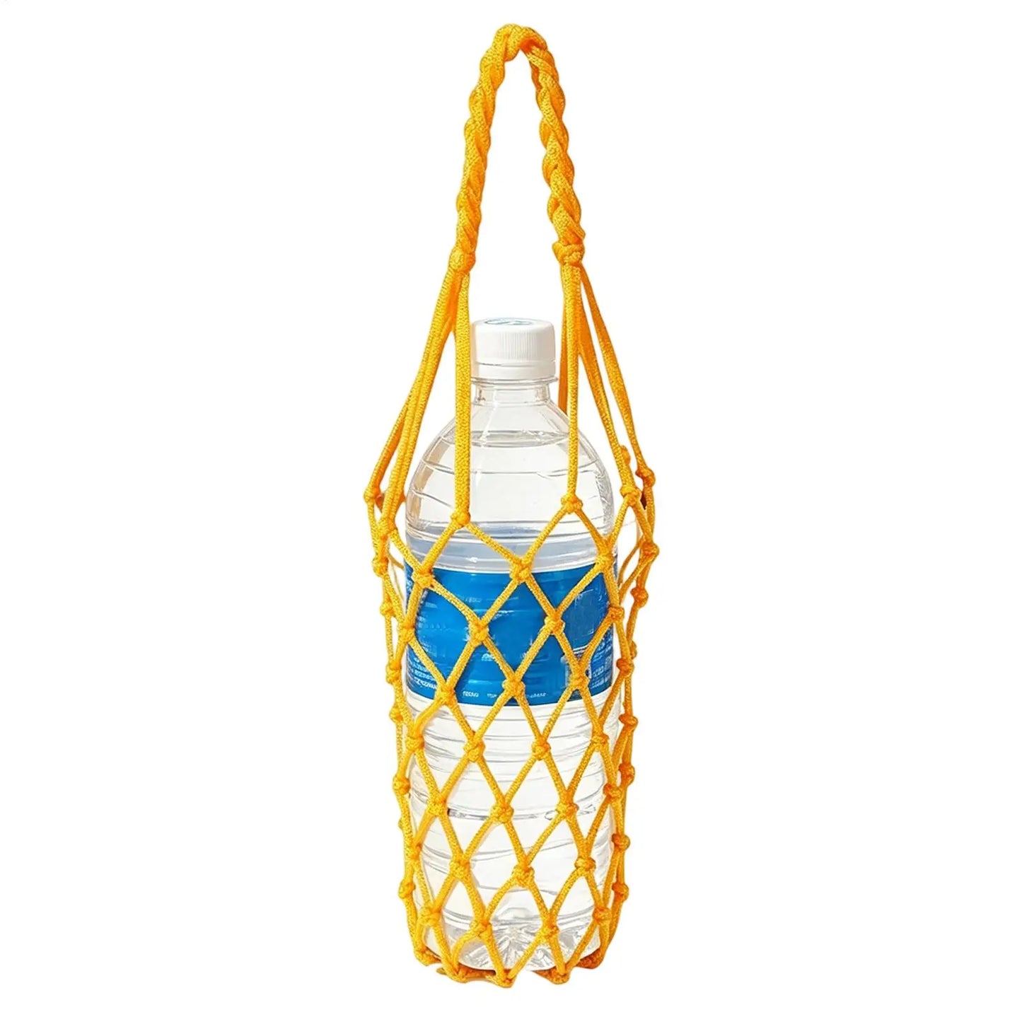 Hand Woven Mesh Water Bottle Bag | Reusable Outdoor Carrier