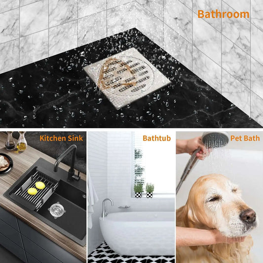 A36T-60 Pcs Disposable Shower Drain Hair Catcher Cover For Showers & Bathtubs Mesh Stickers Mesh Filter Sink Strainer Sticker Peaceful Pleasures Health and Wellness Default Title