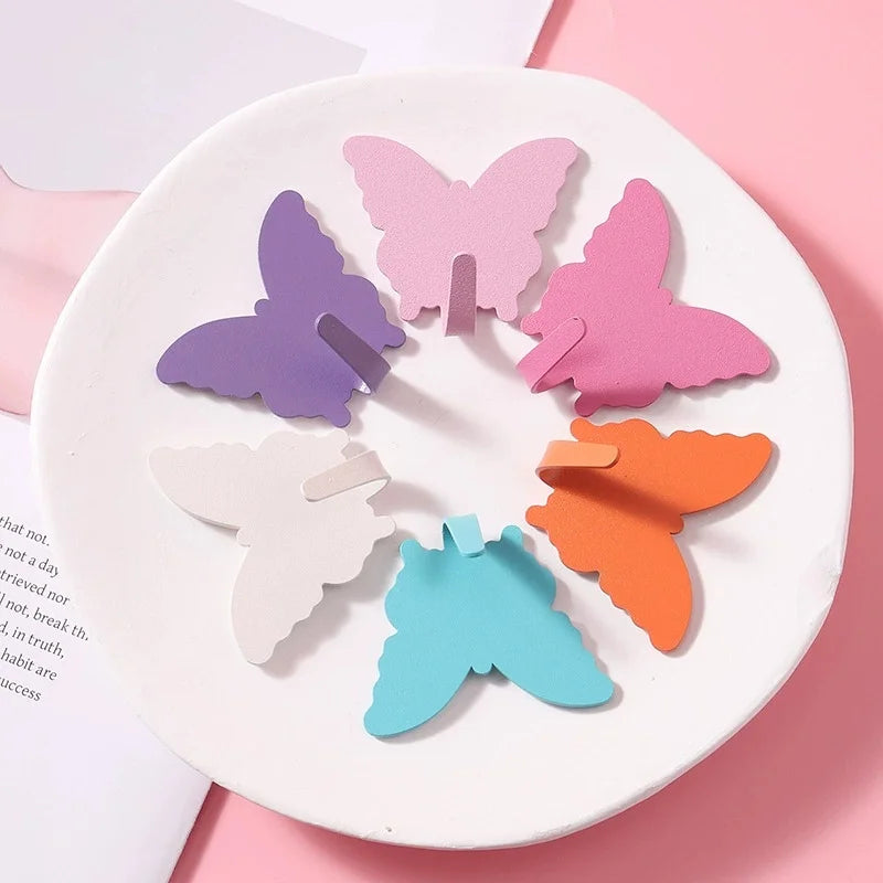 3-Pack Butterfly Wall Hooks Self-Adhesive Decorative Hangers