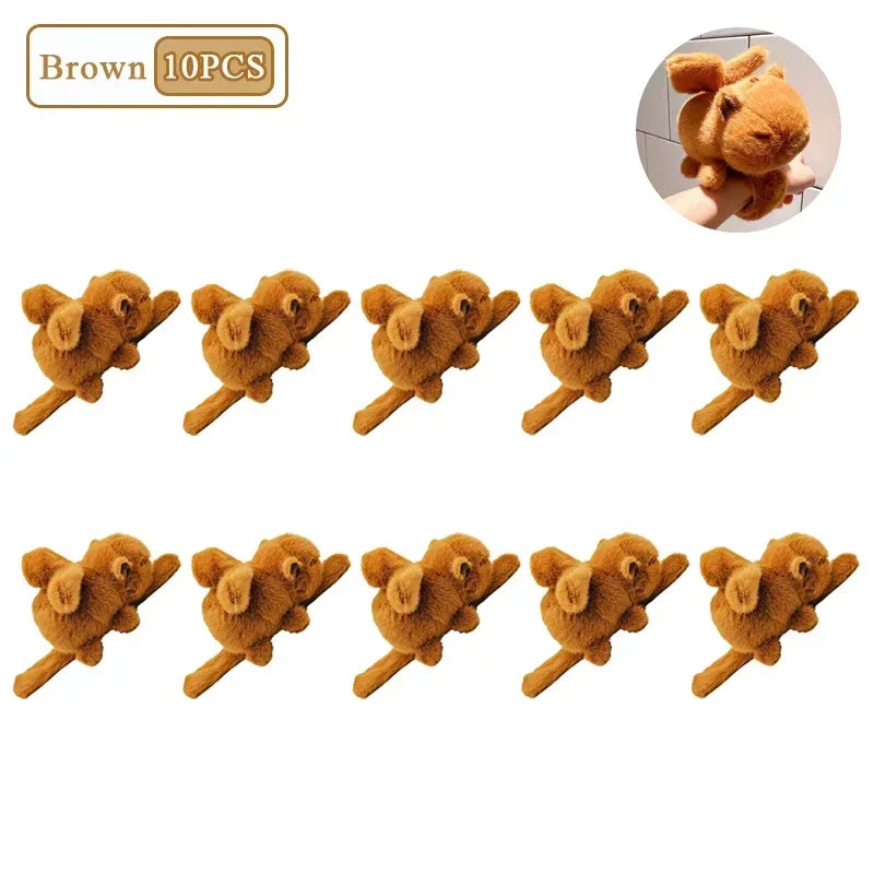 Capybara Snap Ring Plush Bracelet – Fun Kids Gift & Photo Prop