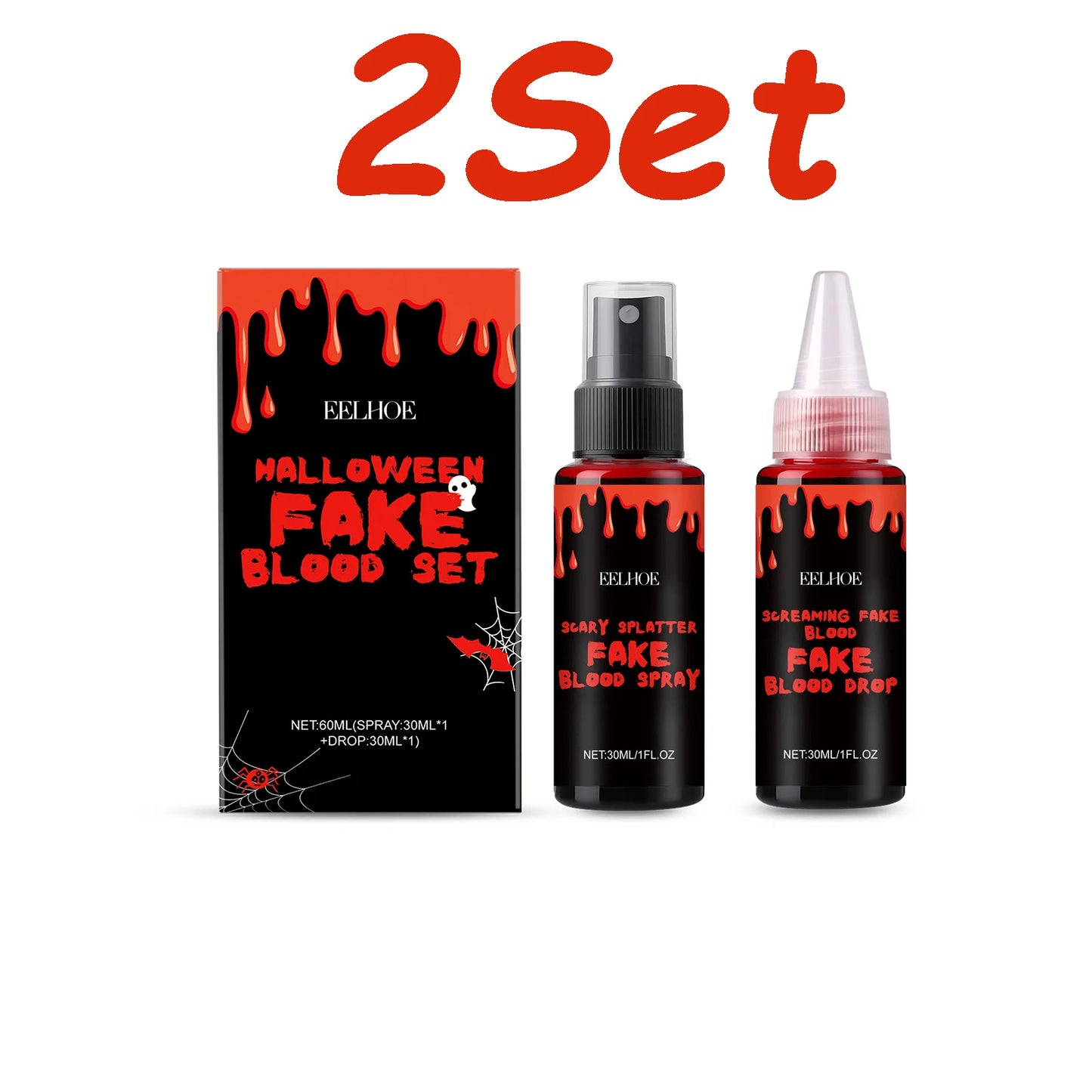 Halloween Fake Blood Set – Drip & Spray Special Effects Kit